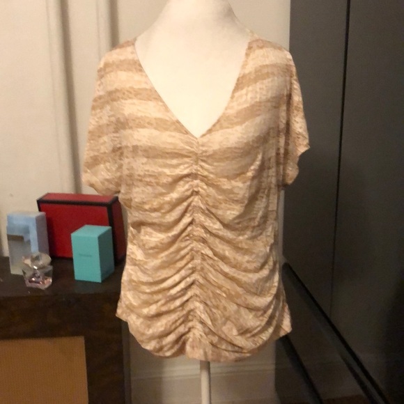 New York & Company Tops - 🆑FINAL PRICE‼️ Brown striped sheer top